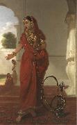 Tilly Kettle Dancing Girl or An Indian Dancing Girl with a Hookah oil